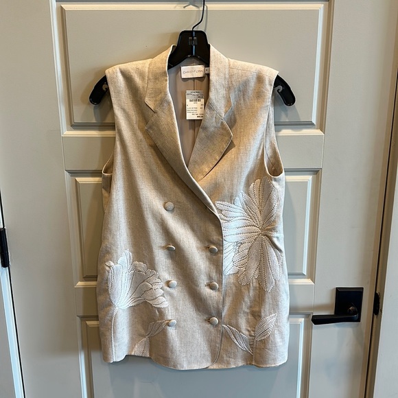 NWT Christy Lynn Ping Vest In Khaki Embroidery - Picture 4 of 12